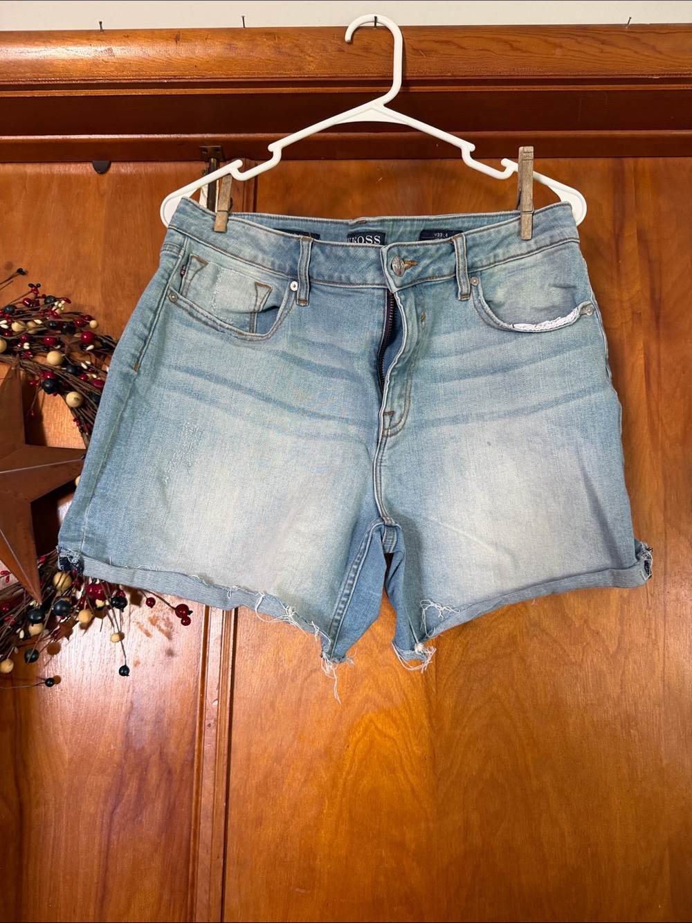 Vigoss Light Blue Distressed Denim Cutoff Shorts